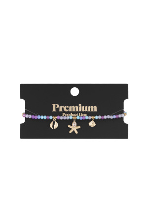 Bracelet Jour De Plage - Bleu Couleur Or h5 Image4