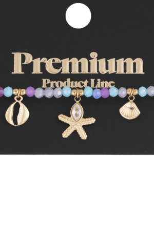 Bracelet Jour De Plage - Bleu Couleur Or h5 Image3