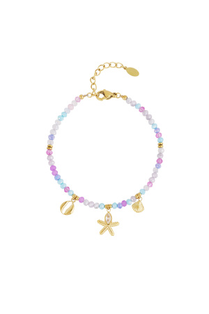 Bracelet Jour De Plage - Bleu Couleur Or h5 