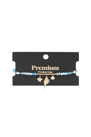 Bracelet Coquillage Spectacle - Couleur Bleu Or h5 Image3
