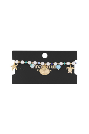 Bracelet Amoureux Des Tortues - Couleur Bleu Or h5 Image3