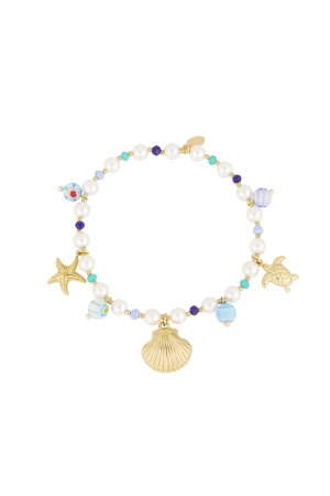 Bracelet Amoureux Des Tortues - Couleur Bleu Or h5 