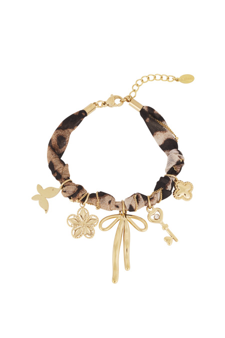 Bracelet tendance léopard - doré