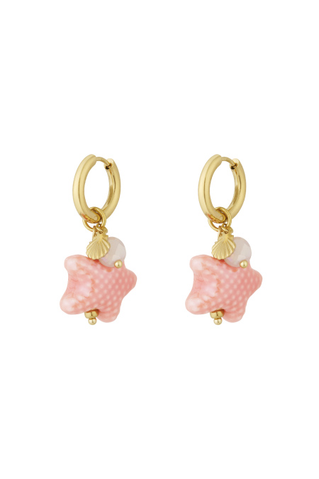 Boucles D'oreilles Étoilées - Couleur Bleu Et Or