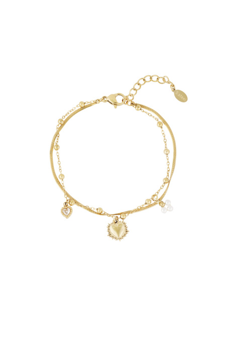 bracelet double avec breloque coeur