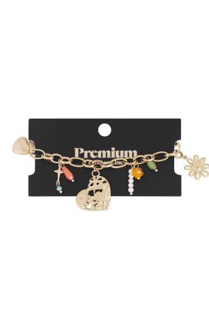 Bracelet À Maillons Avec Grandes Breloques - Doré h5 Image3