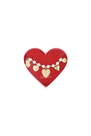 Bracelet En Acier Inoxydable Avec Perles Et Cœurs - Cadeau D'amour h5