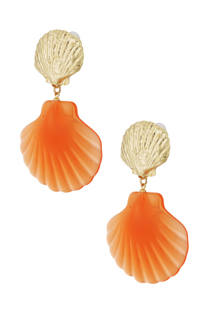 Boucles D'oreilles Coquillage Rose - Couleur Rose Et Or h5 Image3