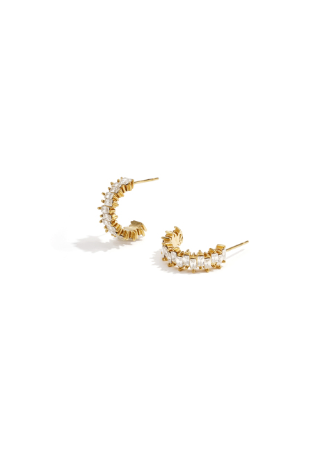 Boucles d'oreilles ornées de pierres en zigzag