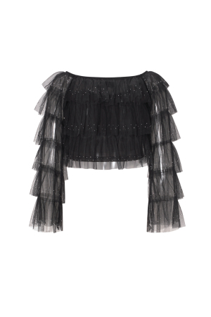 Tissu Polyester Haut À Manches Longues Femme Printemps/Été Couleur Unie h5 Image3