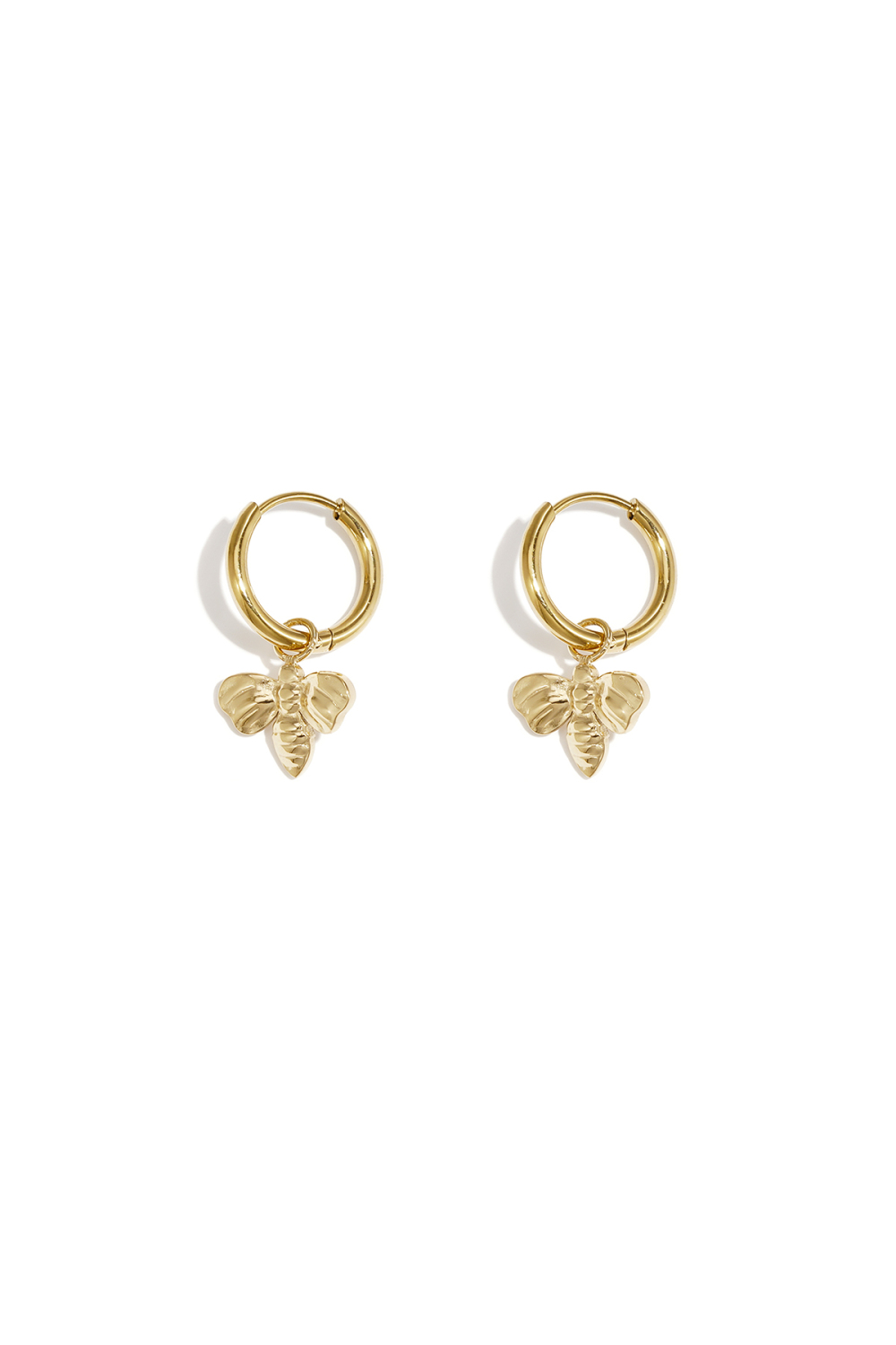 Boucles D'oreilles Avec Breloque &Quot;Abeille&Quot; - Couleur Or (Pack With Plastic Bag)