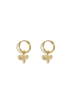 Boucles D'oreilles Avec Breloque &Quot;Abeille&Quot; - Couleur Or (Pack With Plastic Bag) h5