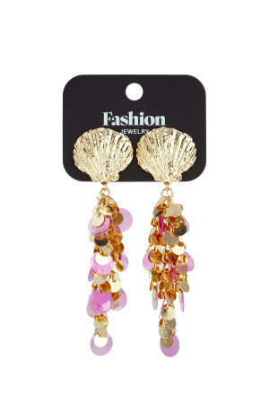Boucles D'Oreilles Coquillage Avec Paillettes Pendantes h5 Image6