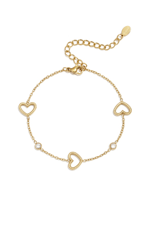 Bracelet En Forme De Cœur Orné De Pierres Alternées h5 