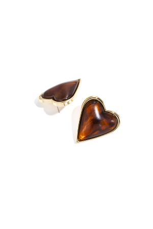 Boucles D'Oreilles Puces En Alliage, Style Rétro, En Forme De Cœur, Collection Daily Simple, Bijoux Pour Femmes h5 Image2