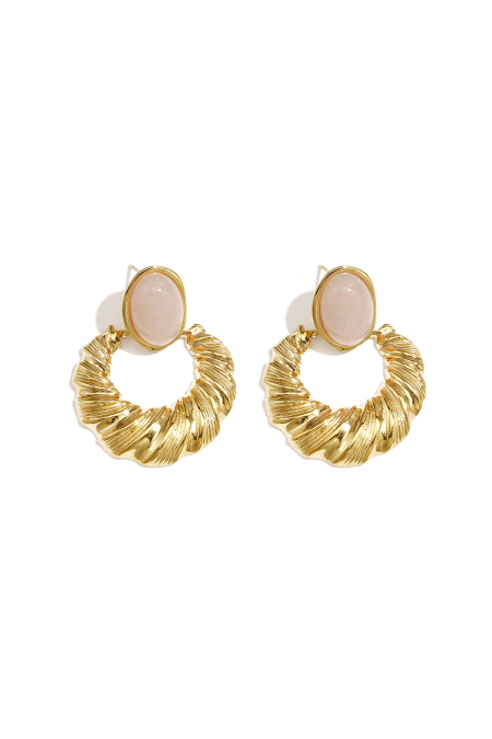 Boucles d'oreilles puces en acier inoxydable, forme irrégulière, collection Simple Daily Simple, bijoux pour femmes