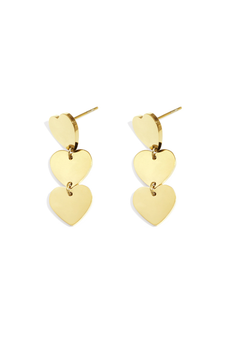 Boucles d'oreilles pendantes en acier inoxydable en forme de cœur, collection décontractée et simple pour femmes