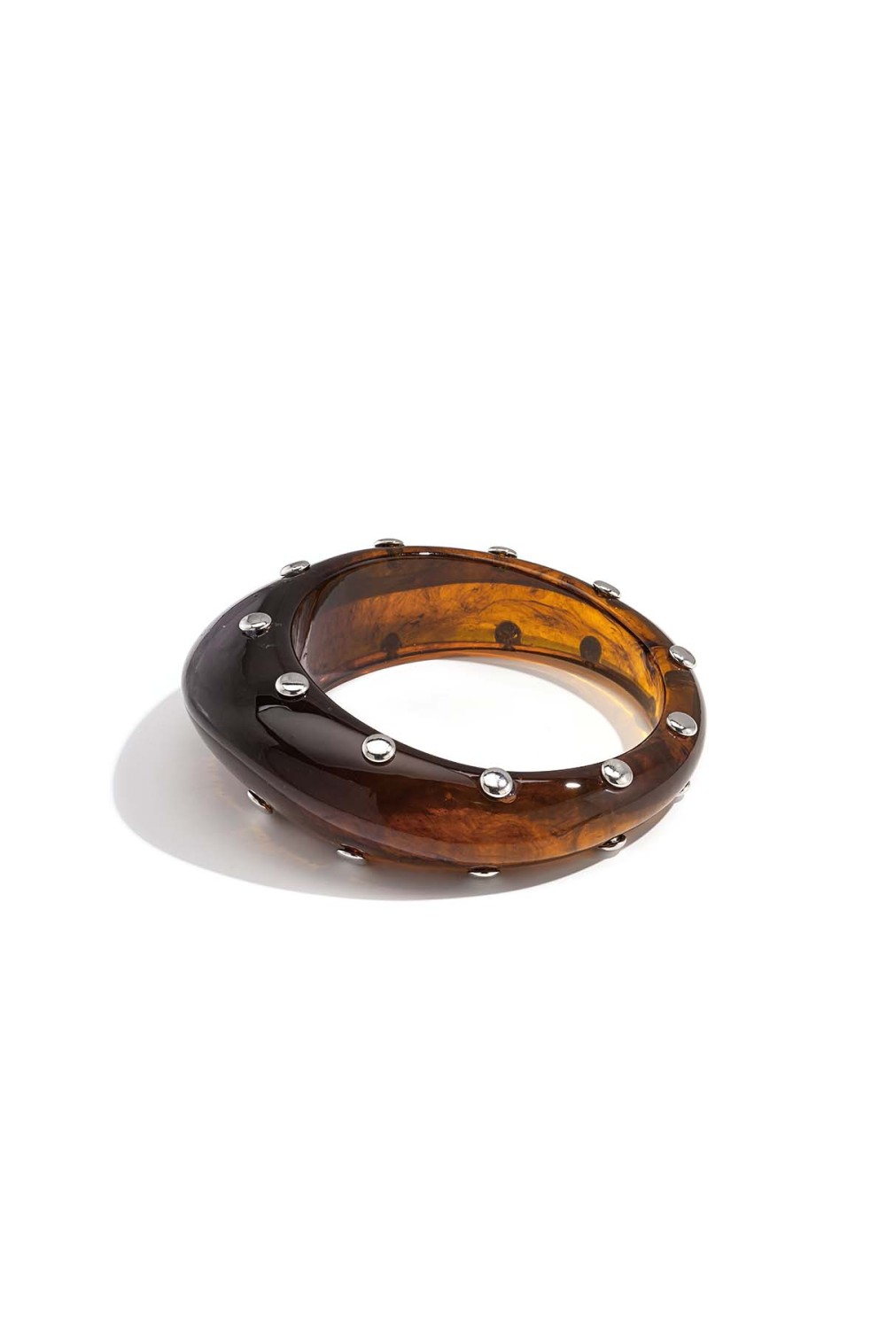 Bracelet Jonc En Résine Avec Clous 