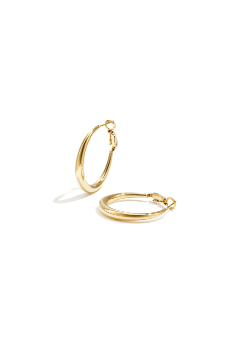 Boucles d'oreilles créoles en acier inoxydable, style décontracté et simple, collection femme