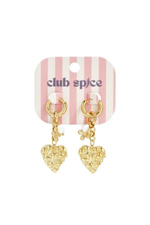 Boucles D'Oreilles Avec Pendentif En Forme De Cœur Fleuri Et De Perle h5 Image5