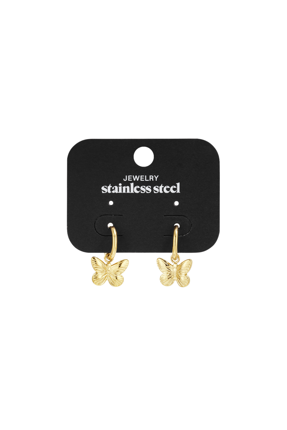 Boucles D'Oreilles Pendantes Papillon En Acier Inoxydable, Collection Décontractée Et Simple Pour Femmes h5Image5