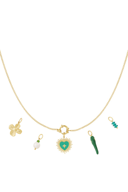 Collier DIY en forme de cœur vert