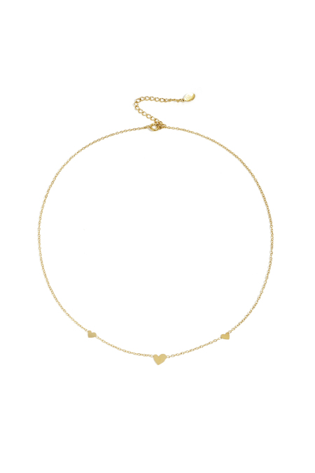 Collier classique avec coeurs - doré