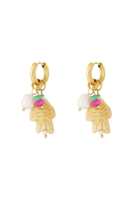 Boucles d'oreilles Poisson et 2 perles