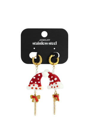 Boucles D'Oreilles Pendantes En Acier Inoxydable, Style Dessin Animé, Décontracté, Noël, Série Simple, Bijoux Pour Femmes h5 Image5