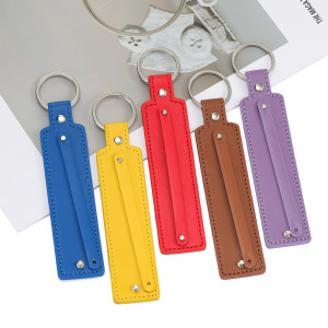Porte-Clés Coloré En Pu À Faire Soi-Même (Couleur Unie) h5 Image3
