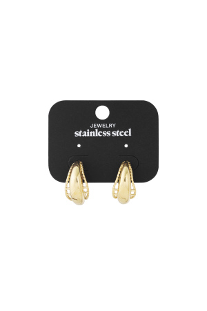 Boucles D'Oreilles Créoles Géométriques En Acier Inoxydable, Style Décontracté Et Quotidien h5 Image5