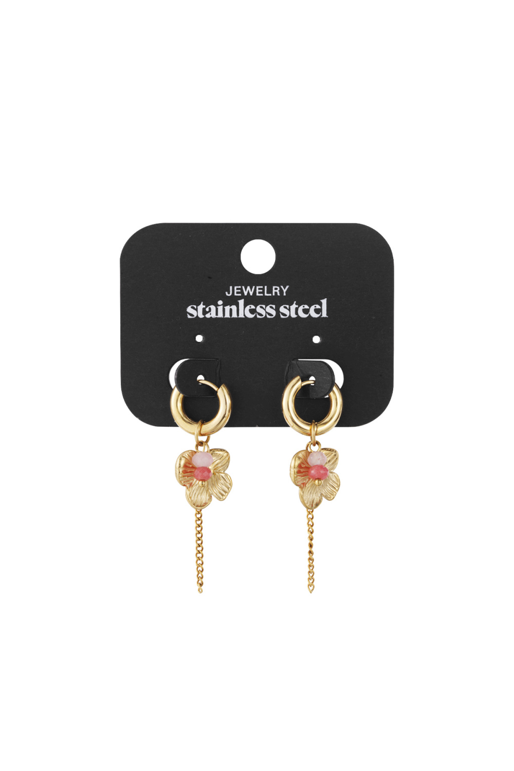 Boucles D'Oreilles Pendantes En Acier Inoxydable, Série Fleur, Décontractée, Simple Et Quotidienne, Bijoux Pour Femmes h5Image4