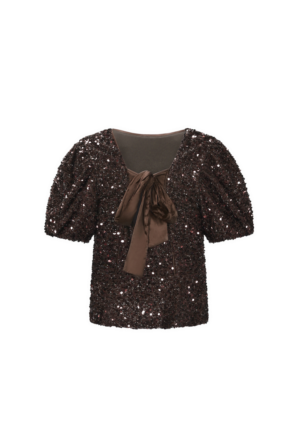 Tissu Polyester Fibre Femmes Tops Manches Courtes Élégant Paillettes h5Image3