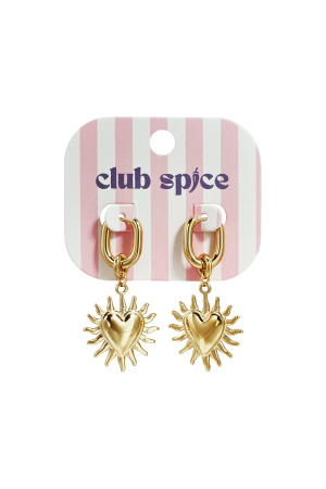 Boucles D'Oreilles Avec Des Cœurs Pendants Et Des Rayons De Soleil h5 Image3