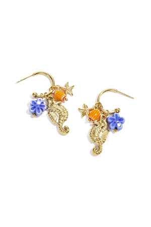 Boucles D'Oreilles Hippocampe Avec Breloques h5 