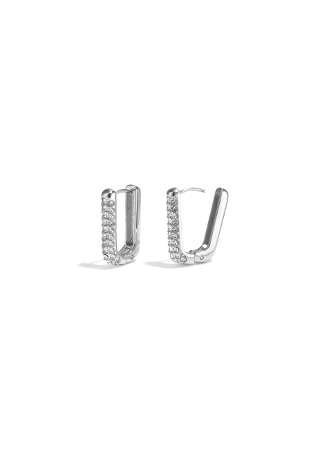 Boucles d'oreilles scintillantes en acier inoxydable
