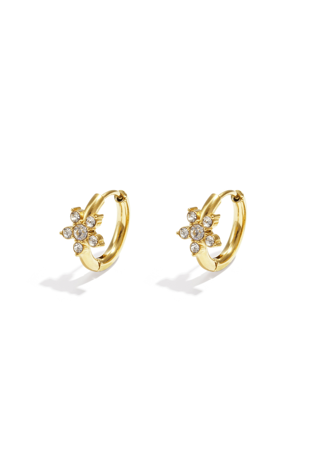 Boucles D'Oreilles Créoles En Acier Inoxydable, Style Floral, Collection Décontractée Et Simple Pour Femmes 