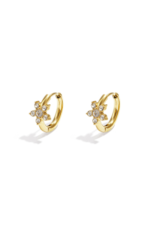 Boucles D'Oreilles Créoles En Acier Inoxydable, Style Floral, Collection Décontractée Et Simple Pour Femmes h5 