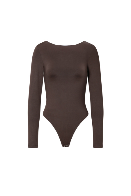 Body Moulant en Nylon Tricoté Basique Couleur Unie 2