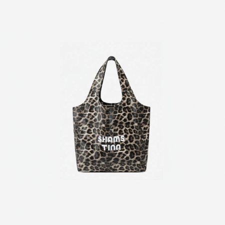 Sac fourre-tout femme en PVC imprimé léopard, collection Simple Series (1 pièce)
