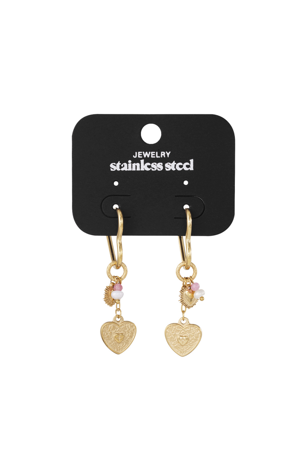 Boucles D'Oreilles Pendantes En Acier Inoxydable, Style Cœur, Décontractées, Simples Et Quotidiennes, Bijoux Pour Femmes Image3