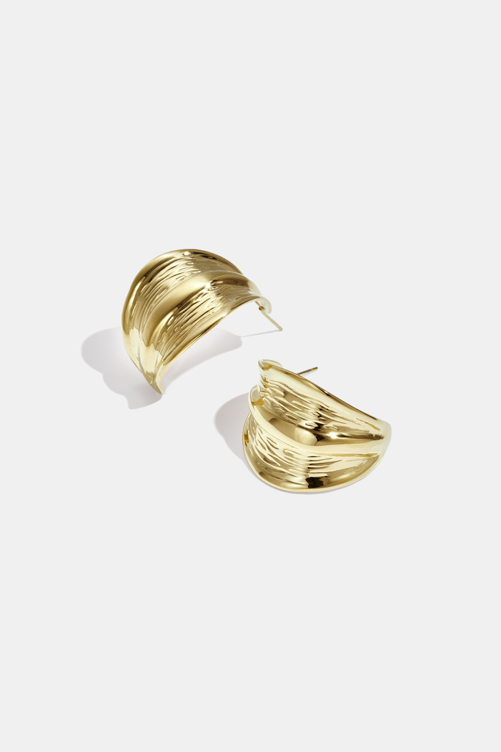 Boucles D'Oreilles Créoles En Acier Inoxydable, Style Feuille, Collection Décontractée Et Simple Pour Femmes