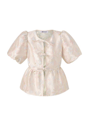 Tissu En Fibre De Polyester Femme Haut À Manches Courtes Élégant Imprimé Floral h5 