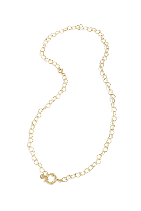 Bracelet-collier 2 en 1 avec maillons en forme de cœur