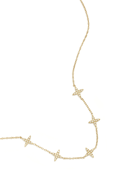 Collier à motif de trèfle et trèfles incrustés