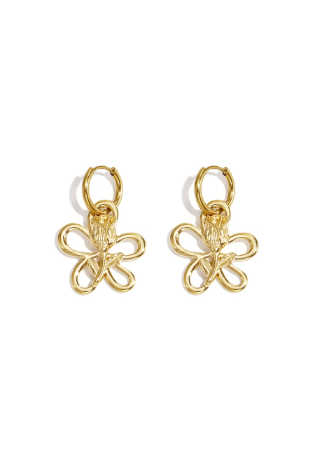 Boucles d'oreilles avec pendentif rose en fleur