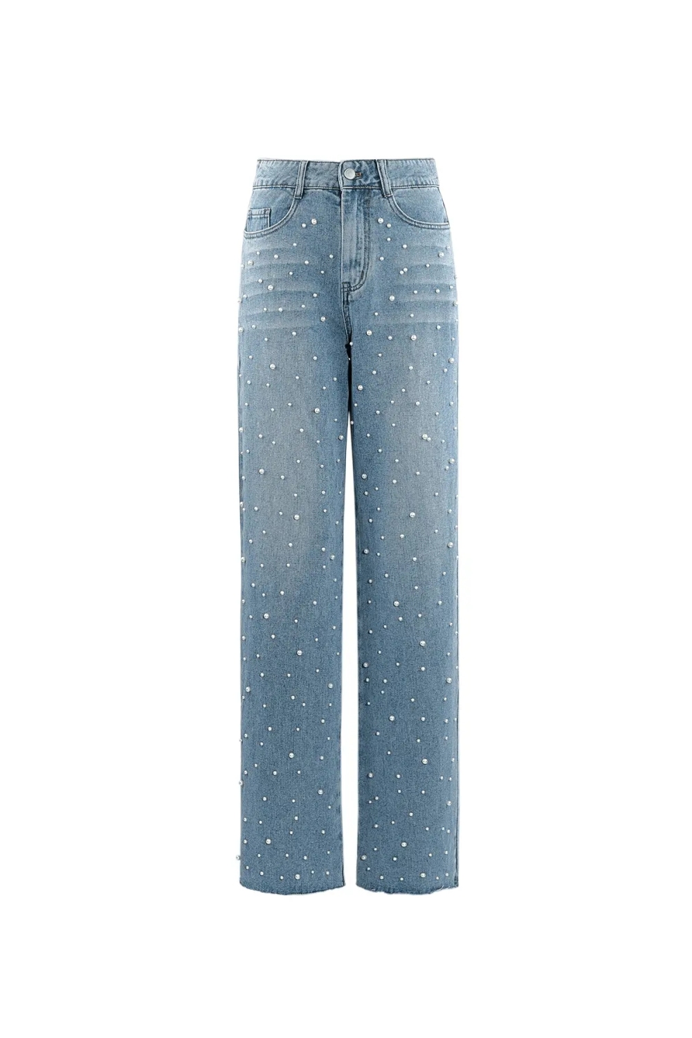 Cotton Woven Femme Pantalon Droit Jean Casual Polka Dots 