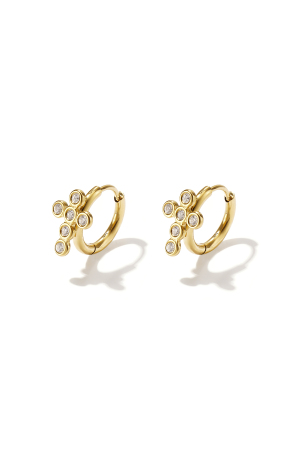 Boucles D'Oreilles Créoles En Acier Inoxydable Plaqué Or 14 Carats, Motif Croix, Collection Daily Simple, Bijoux Pour Femmes h5