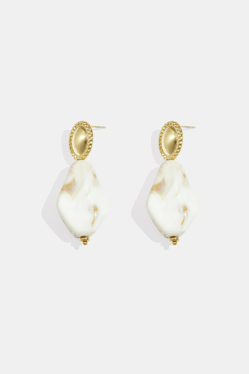 Boucles D'Oreilles Aspect Pierre Naturelle