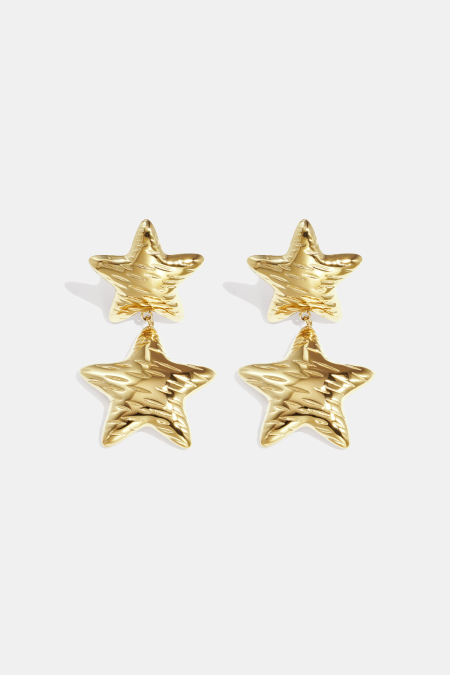 Boucles d'oreilles pendantes en acier inoxydable, collection Étoile, style décontracté et simple pour femmes
